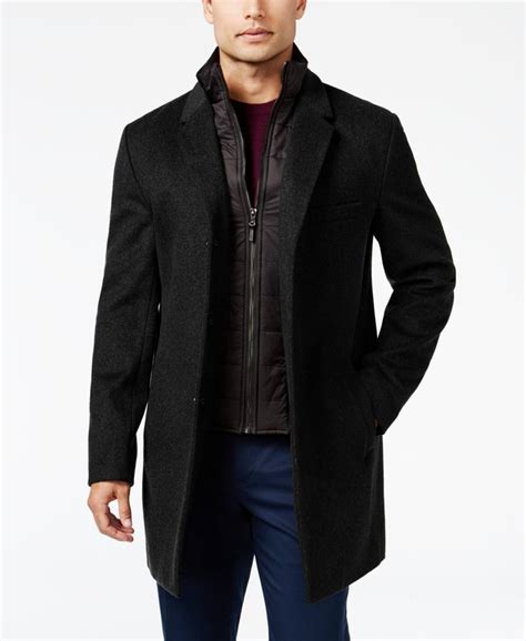 michael kors men's water resistant overcoat with zip out liner|macy's Michael Kors coat.